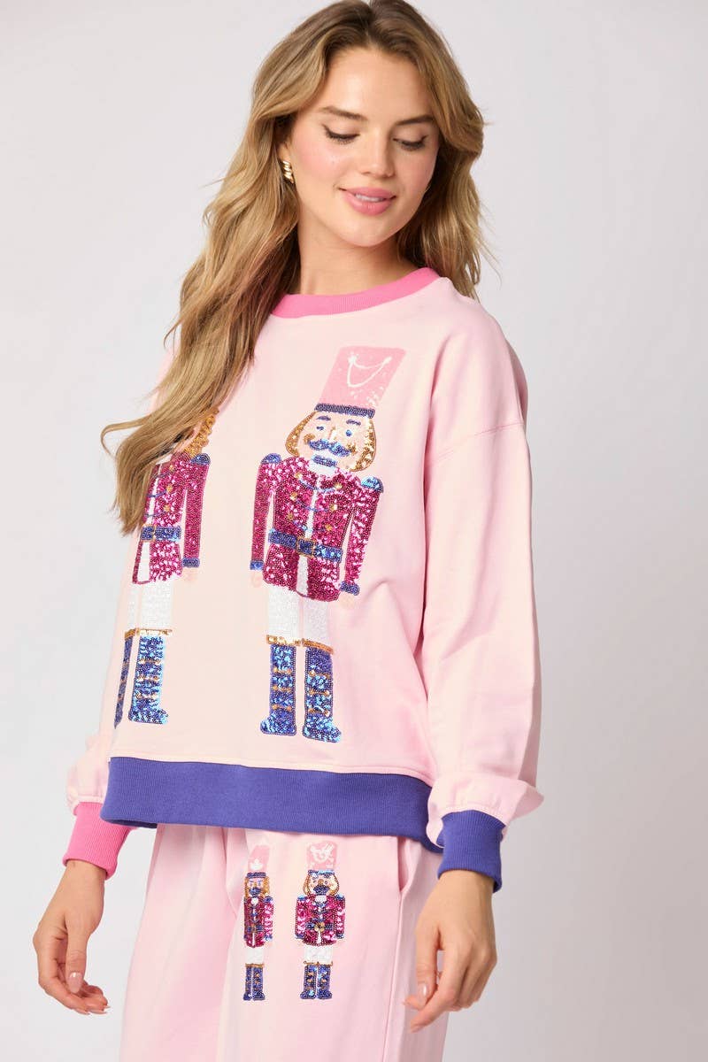 CWSTB00496_CHRISTMAS SOLDIER SEQUINED SWEATSHIRT SET