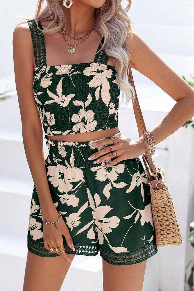 CWSTB2048_FLORAL PRINT CAMI TOP AND SHORTS SET
