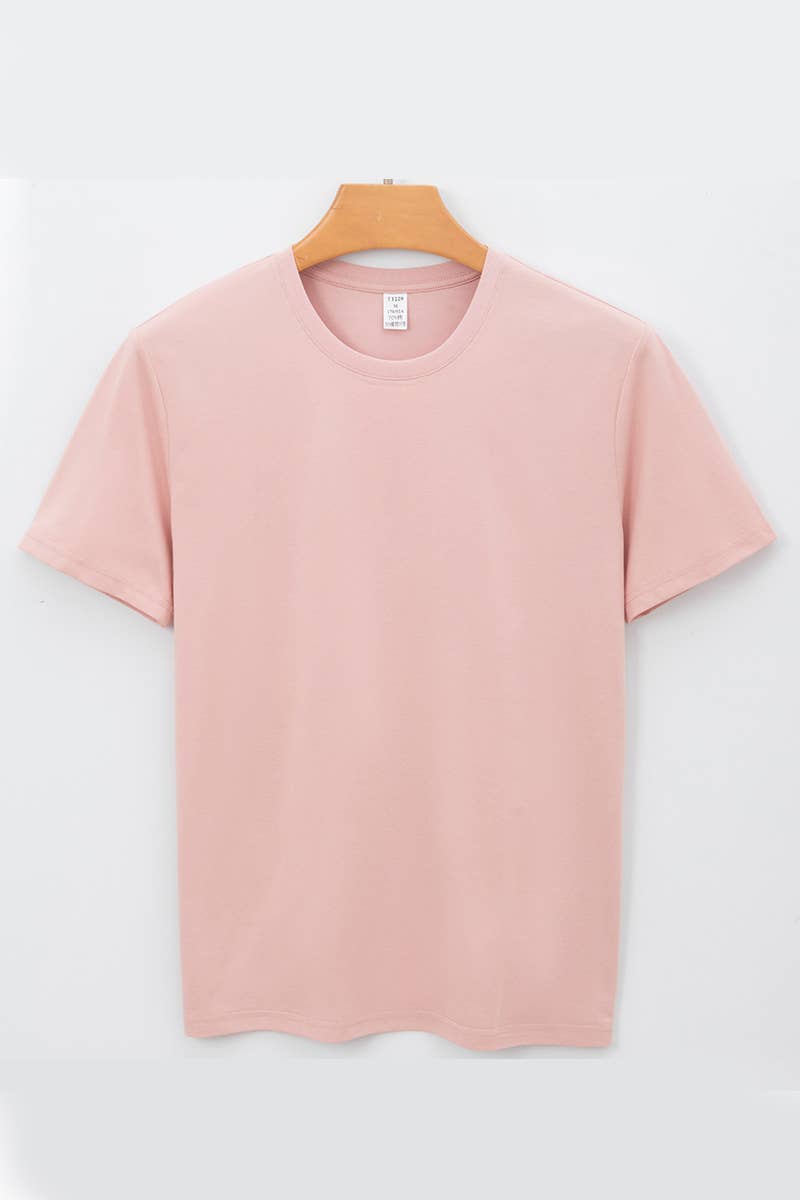 CWTTS1314_MEN'S CASUAL SOLID COLOR ROUND NECK T-SHIRT