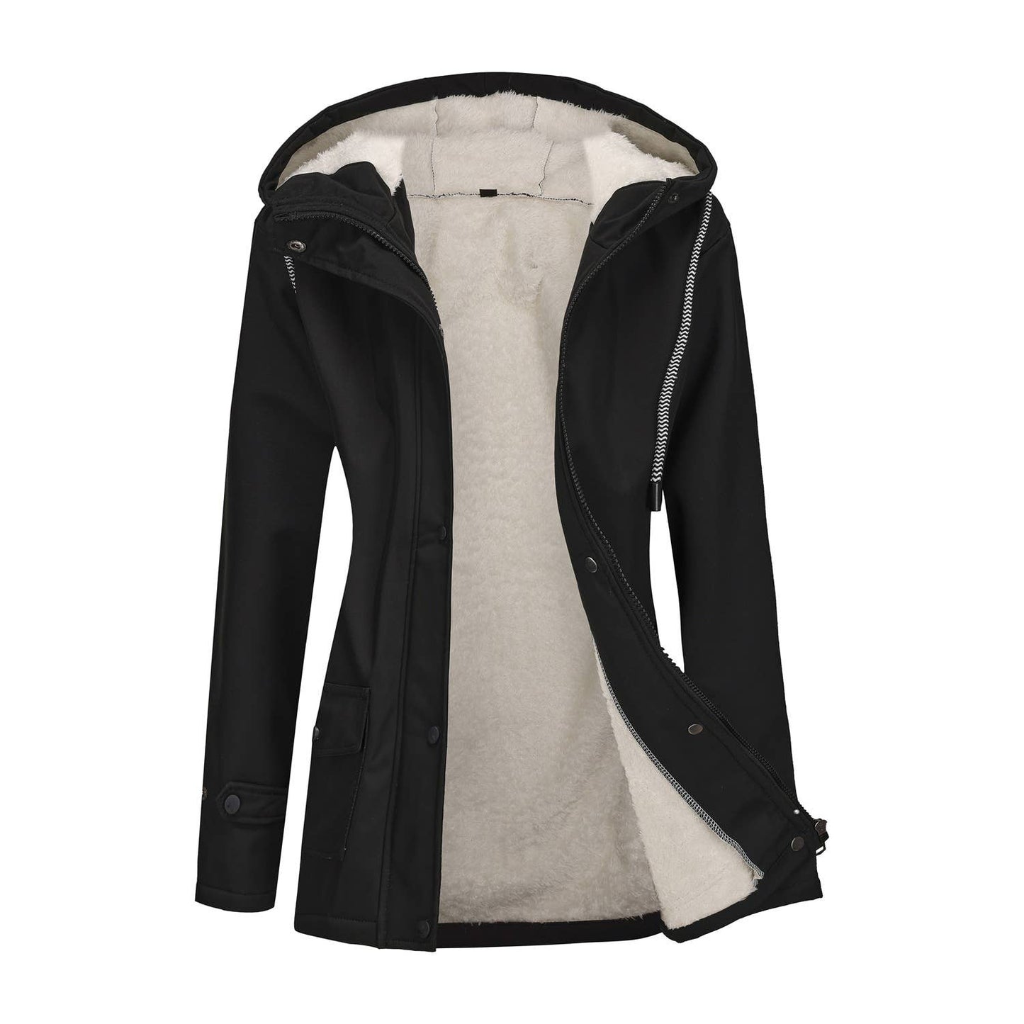 Composite fleece waterproof hooded jacket