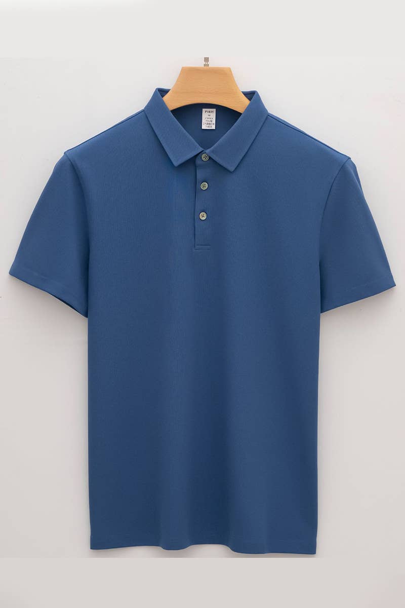 CWTBLS1787_MEN'S SIMPLE SEAMLESS COLLAR POLO SHIRT