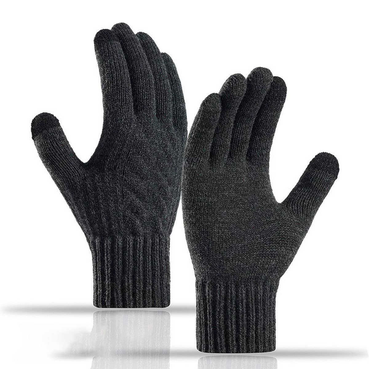 CWAG00580_UNISEX PLUS SIZE WINTER KNIT TOUCHSCREEN GLOVES