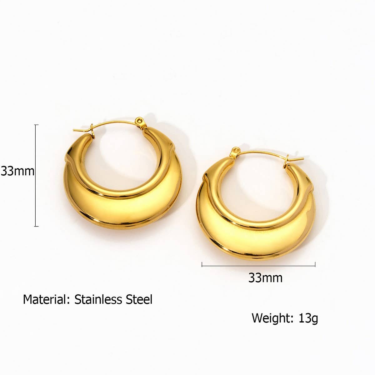 Heart Hollow Stainless Steel Geometric Earrings