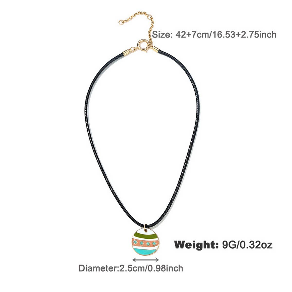 COLORFUL ENAMEL PENDANT NECKLACE EARRINGS SET