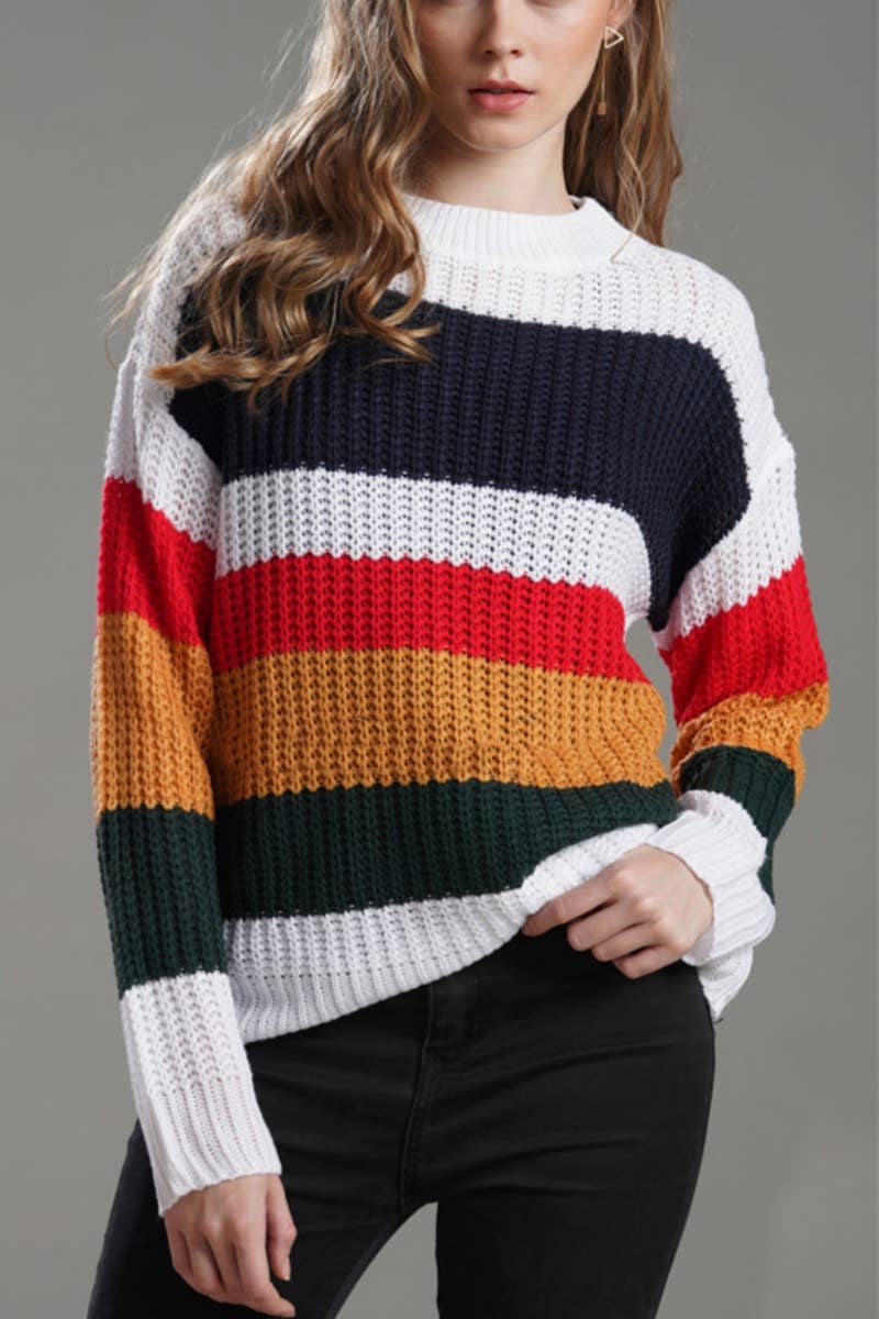 CWOSWL1415_Crew Neck Pullover Casual Sweater