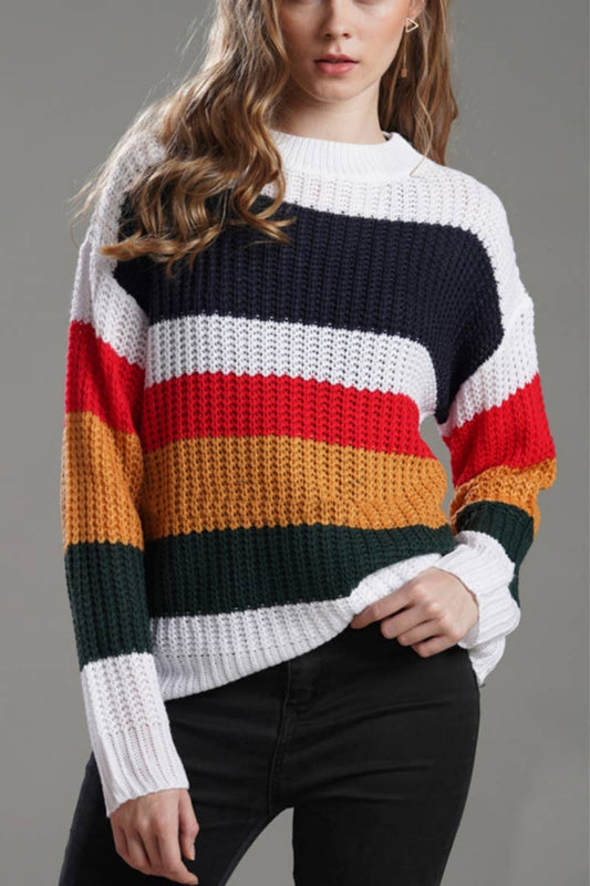CWOSWL1415_Crew Neck Pullover Casual Sweater