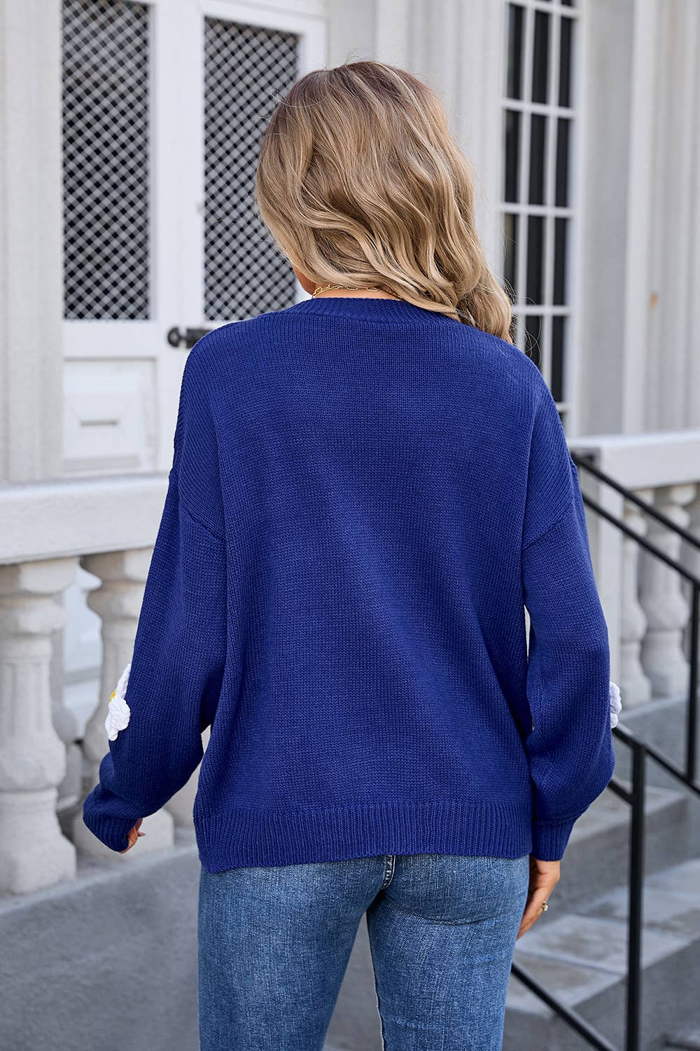 BUTTON UP CARDIGAN FLOWER COAT SWEATER