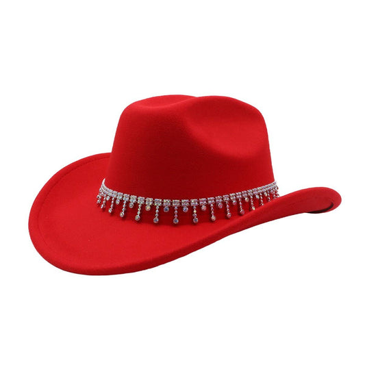 Western Ethnic Denim Fedora Hat for Couples_CWAH04361