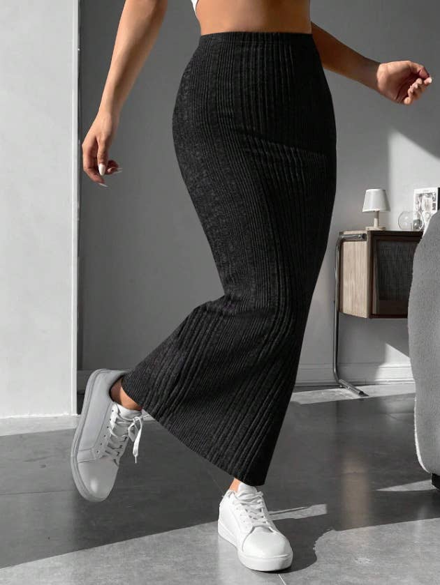 CASUAL SKIRT SLIM IRREGULAR STRIPED SKIRT