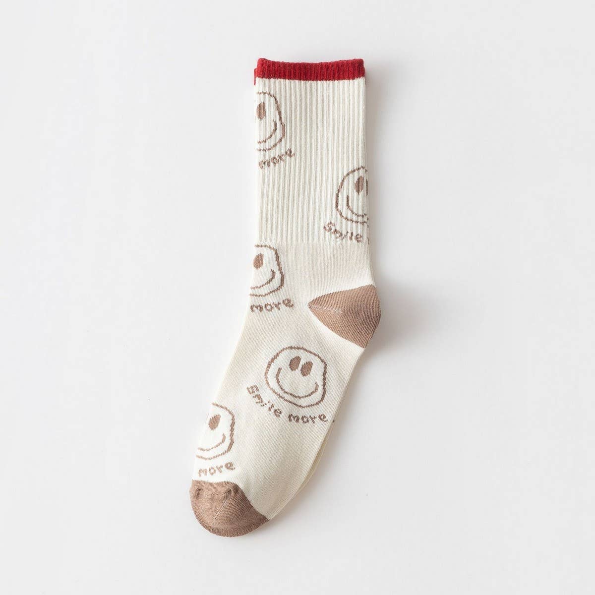 NEW LADIES CARTOON SMILEY FACE LETTER SOCKS