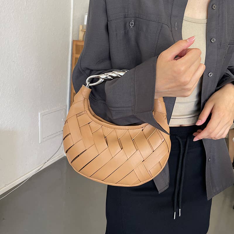 Fashionable niche woven hand-held crossbody bag