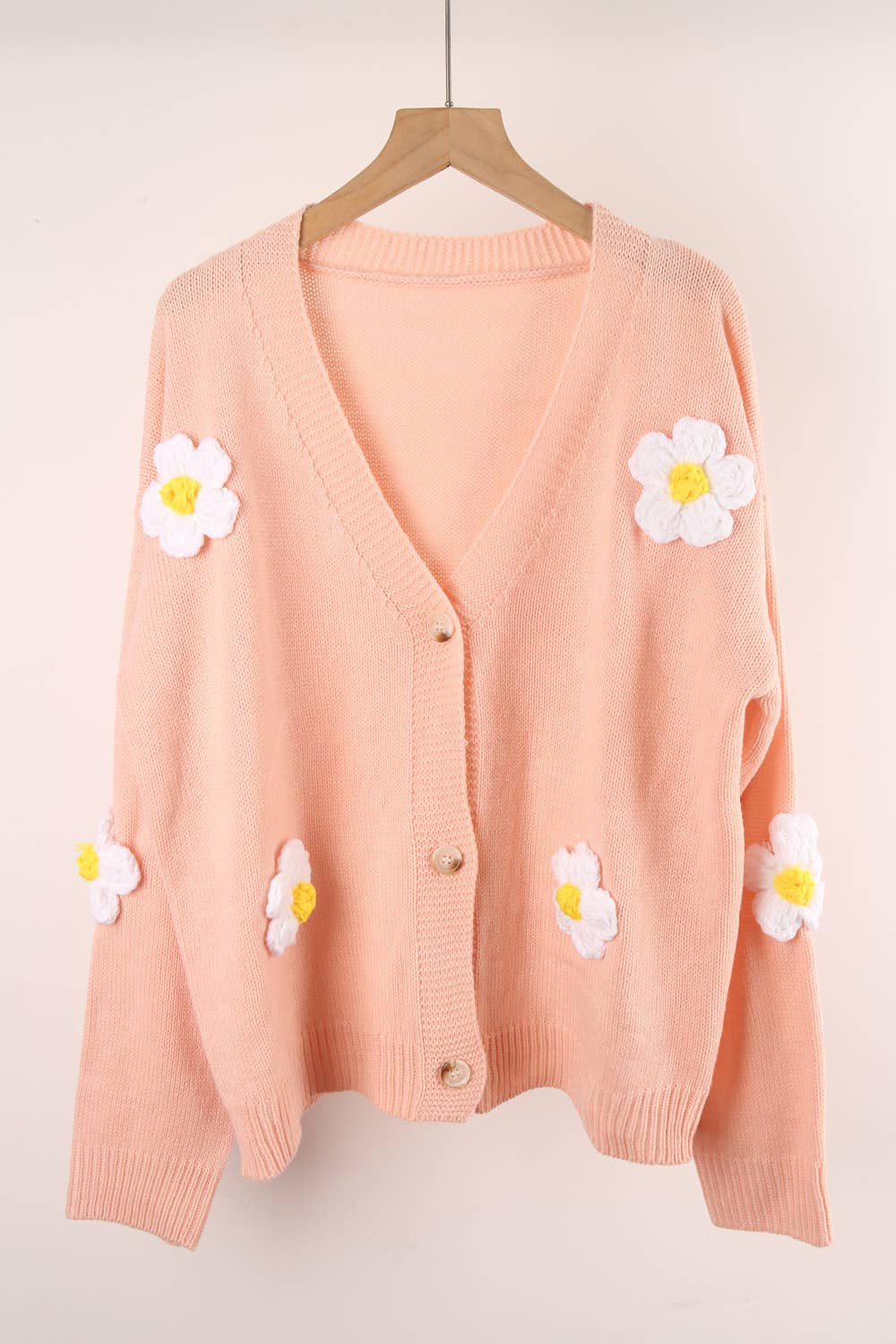 BUTTON UP CARDIGAN FLOWER COAT SWEATER