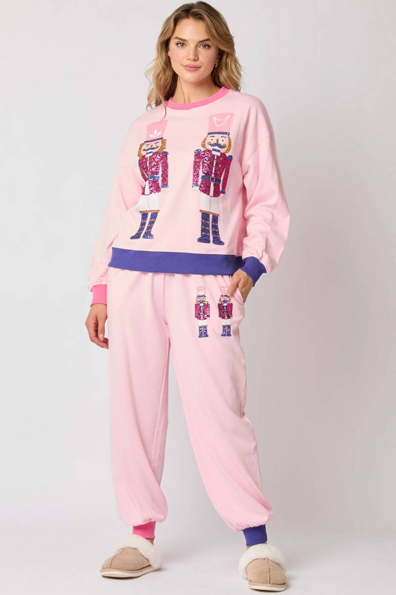 CWSTB00496_CHRISTMAS SOLDIER SEQUINED SWEATSHIRT SET