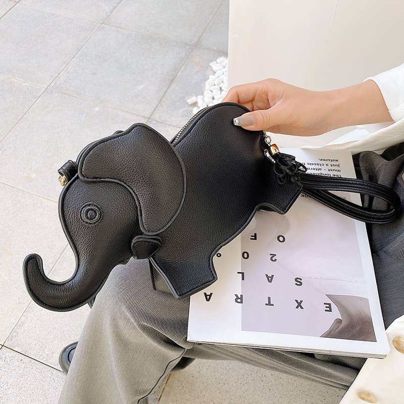 Funny elephant single-shoulder crossbody bag