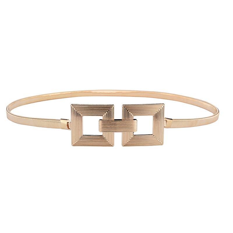 Elastic metal waist chain with buckle decoration