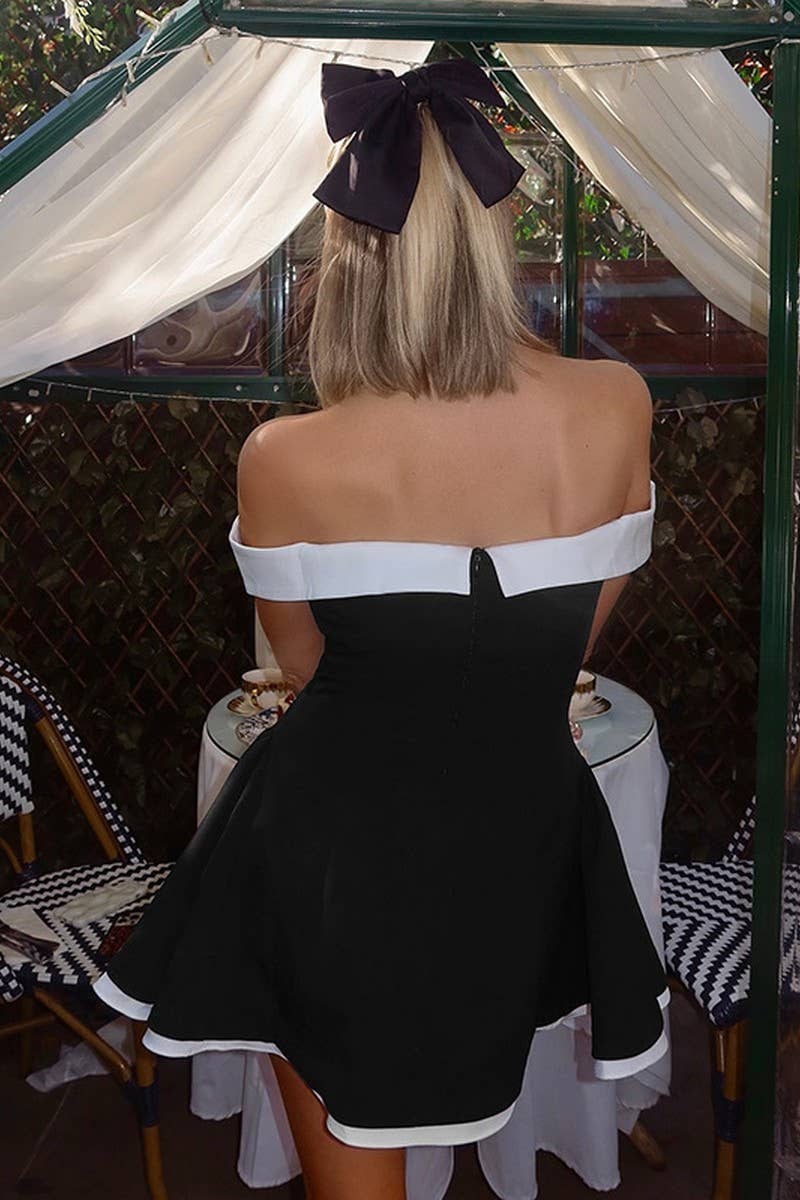 CWDTD0430_OFF-SHOULDER COLORBLOCK BODYCON DRESS