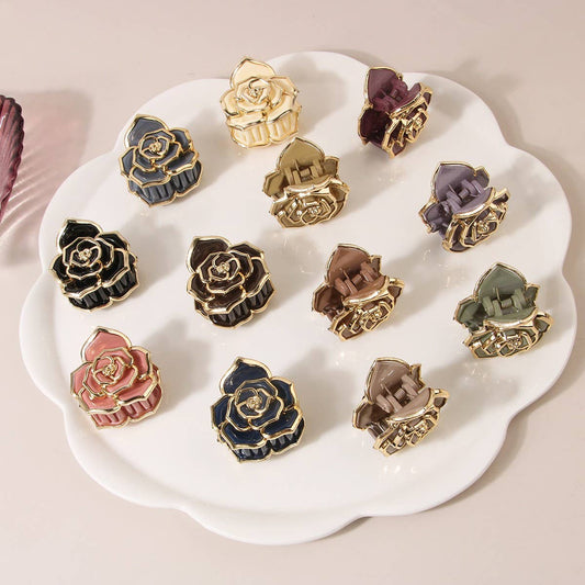 Sweet Rose Flower Hair Claw ? Small & Elegant