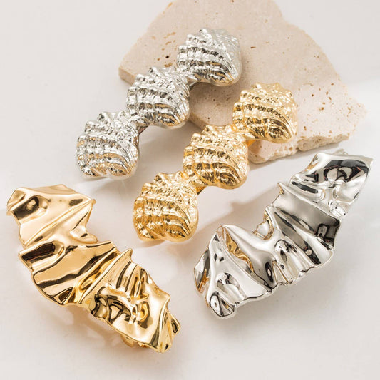Minimalist Metal Spring Clip, Shell Shape Hairpin