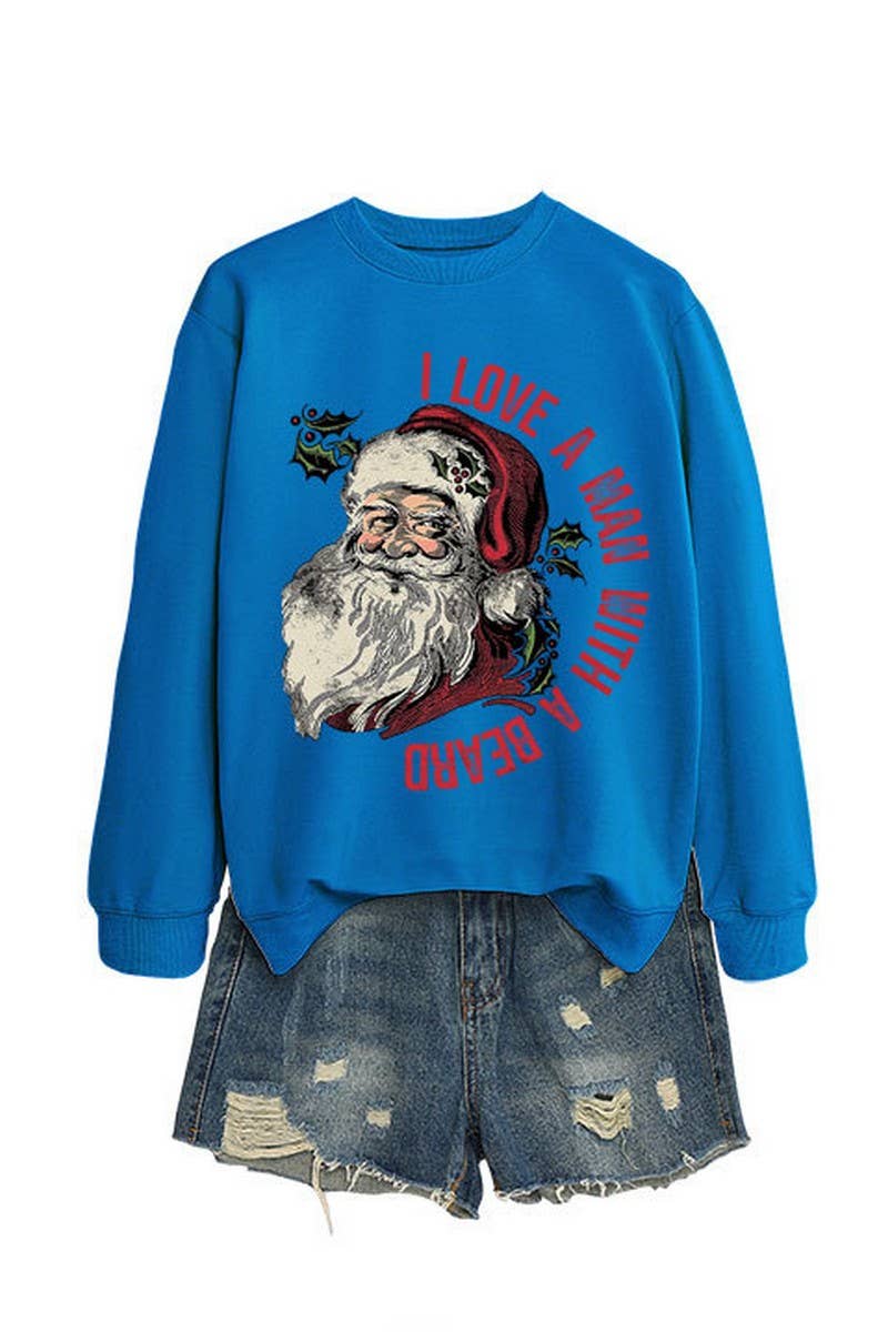 CWTBLL01329_SANTA LETTER PRINT CHRISTMAS PULLOVER SWEATSHIRT