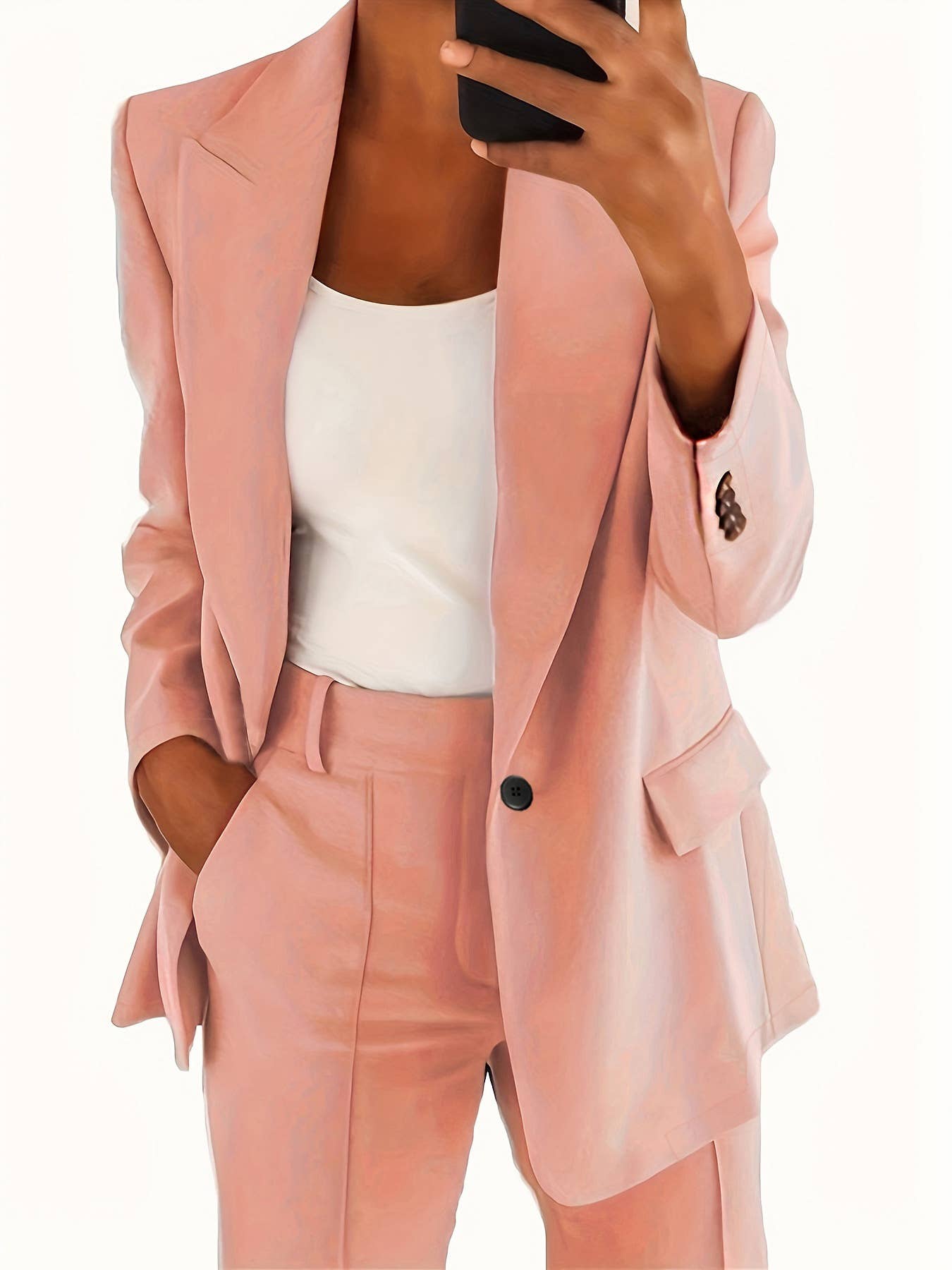 Chic Lapel Blazer and Pants Set for Women