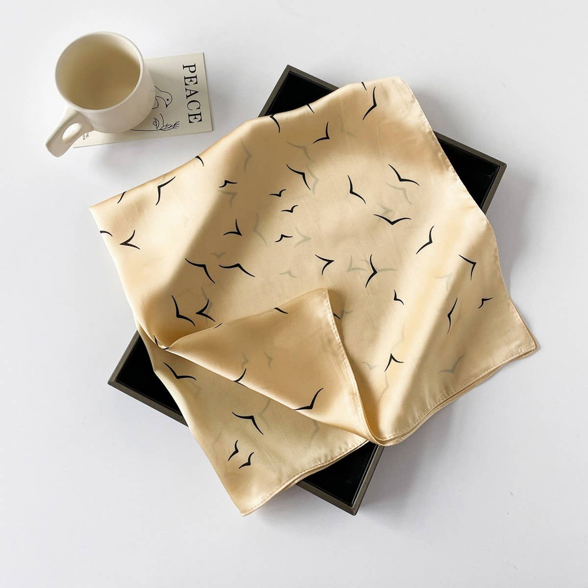 Elegant Polka Dot Satin Silk Scarf