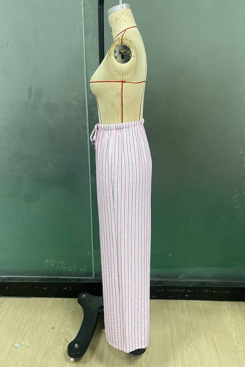 CWBLP01100_2025 FALL STRIPED ELASTIC WAIST STRAIGHT PANTS