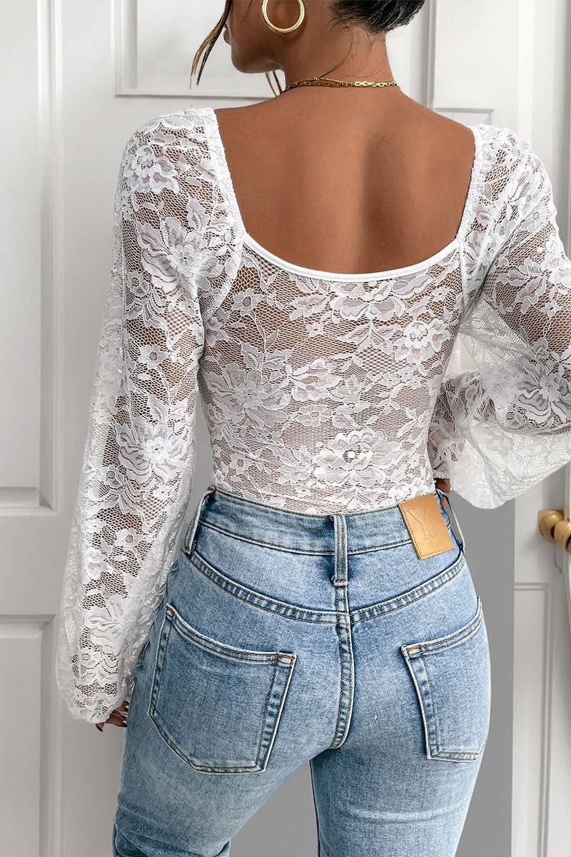 CWSBSL0131_SEXY V-NECK LACE STITCHING DRAWSTRING BODYSUIT