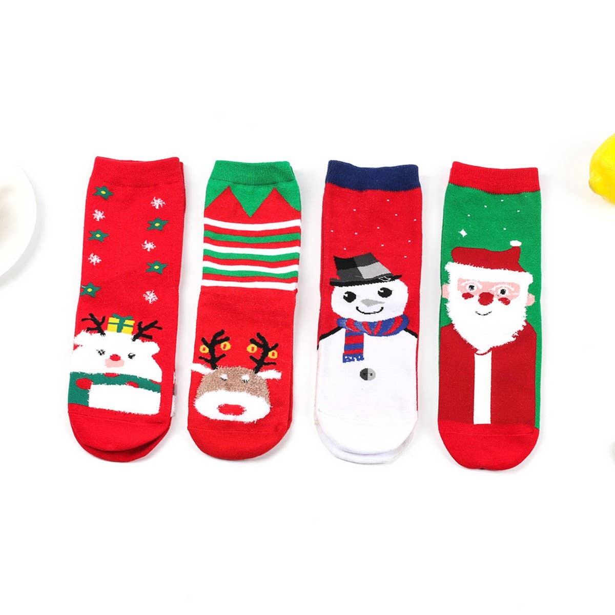 CWMS0818_Santa Claus Cartoon Elk Snowman Christmas Socks