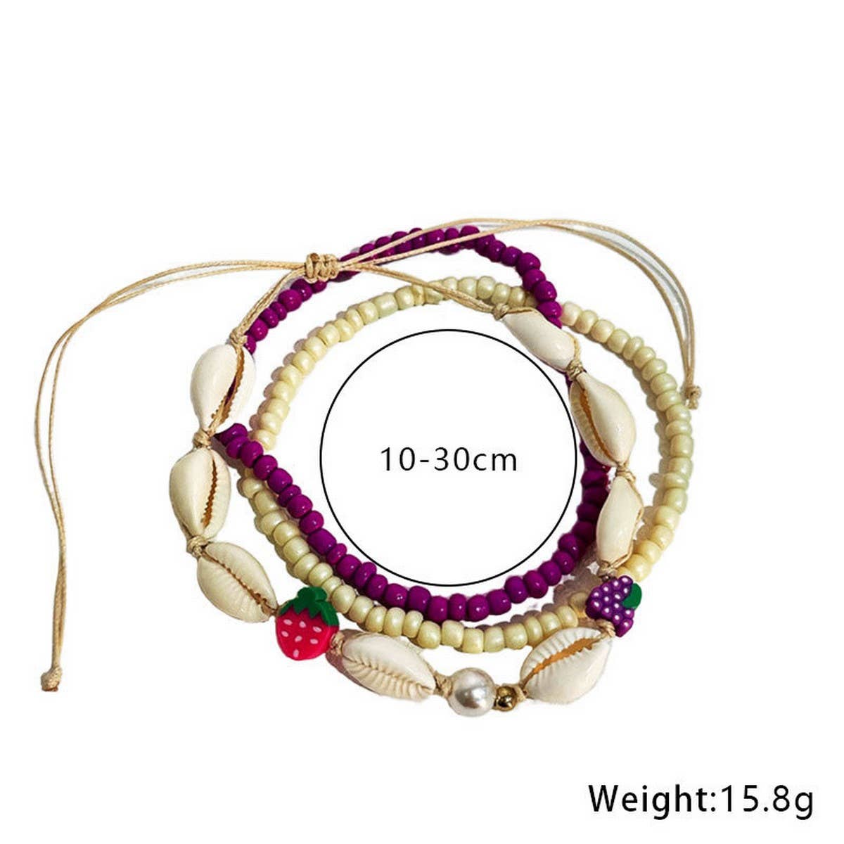 Boho Beaded Anklet ??Starfish & Shell Charms_CWMM6344