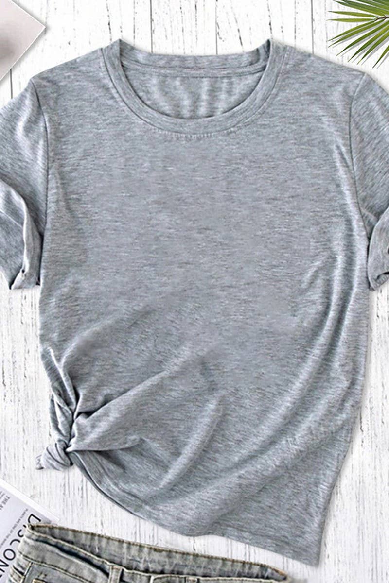 CWTTS1436_CASUAL SOLID COLOR CREW NECK LOOSE T-SHIRT