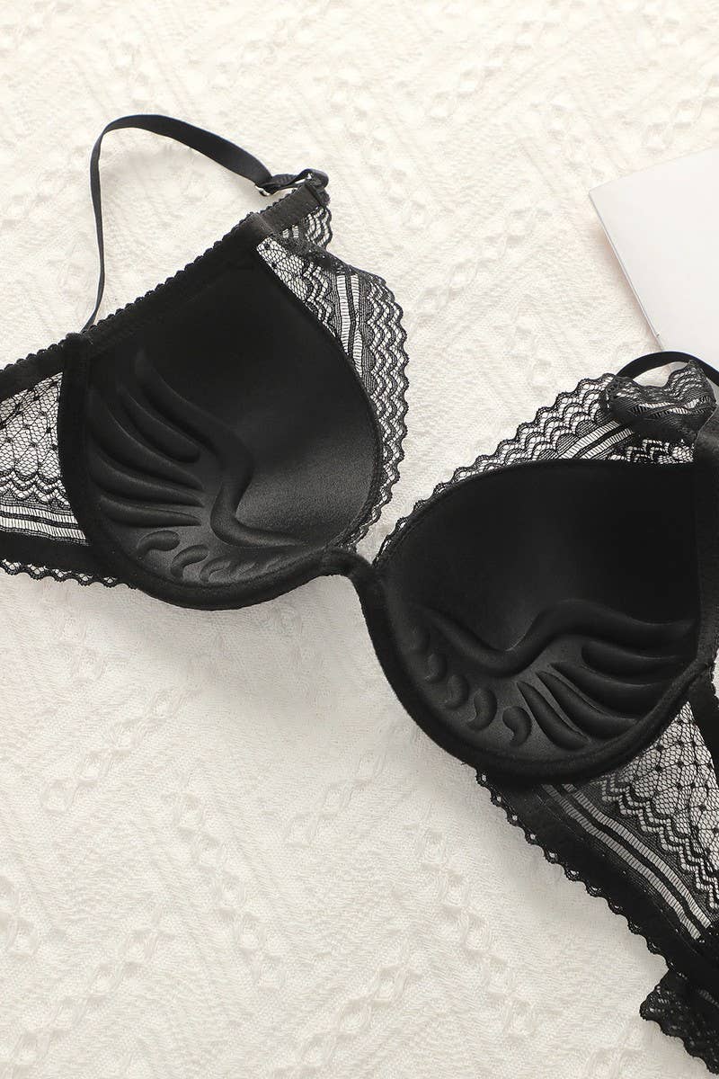 CWMU00300_BLACK SEXY UNDERWIRE BRA & PANTY SET