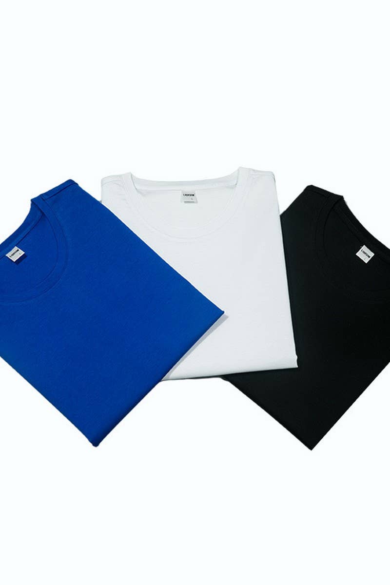 CWTTS1040_SOLID COLOR CASUAL ROUND NECK WOMEN T-SHIRT