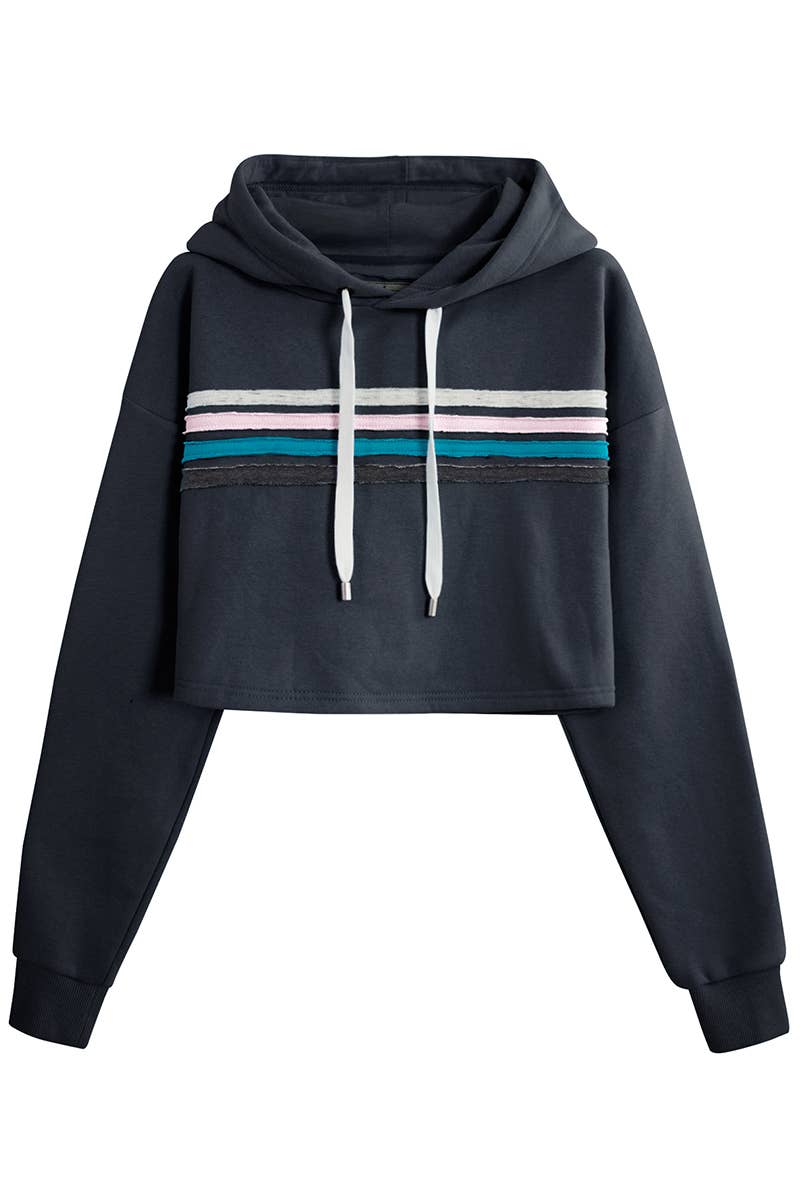 CWOHOL426_Lightweight Pullover Hoodie Cropped Sweatshirt