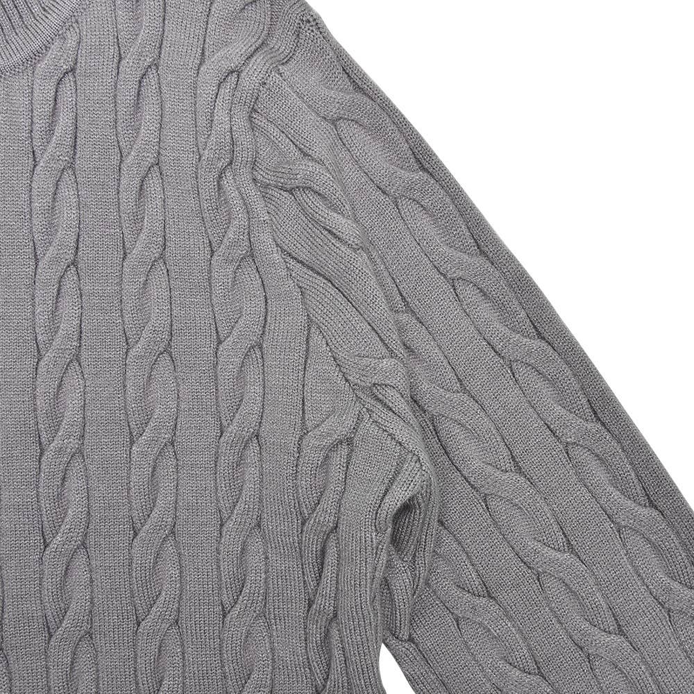 Fashionable semi-high neck zipper knit cardigan