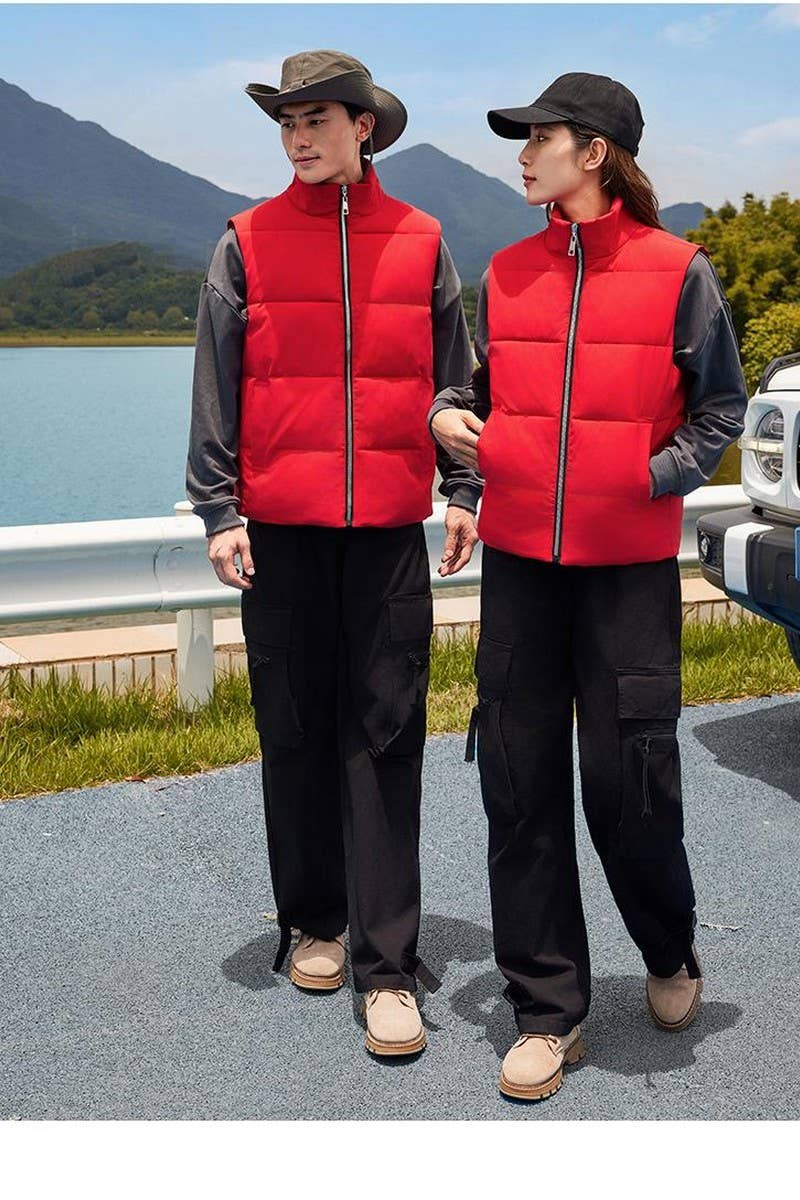 CWOV00100_CUSTOM LOGO PRINTED CASUAL DOWN COTTON VEST