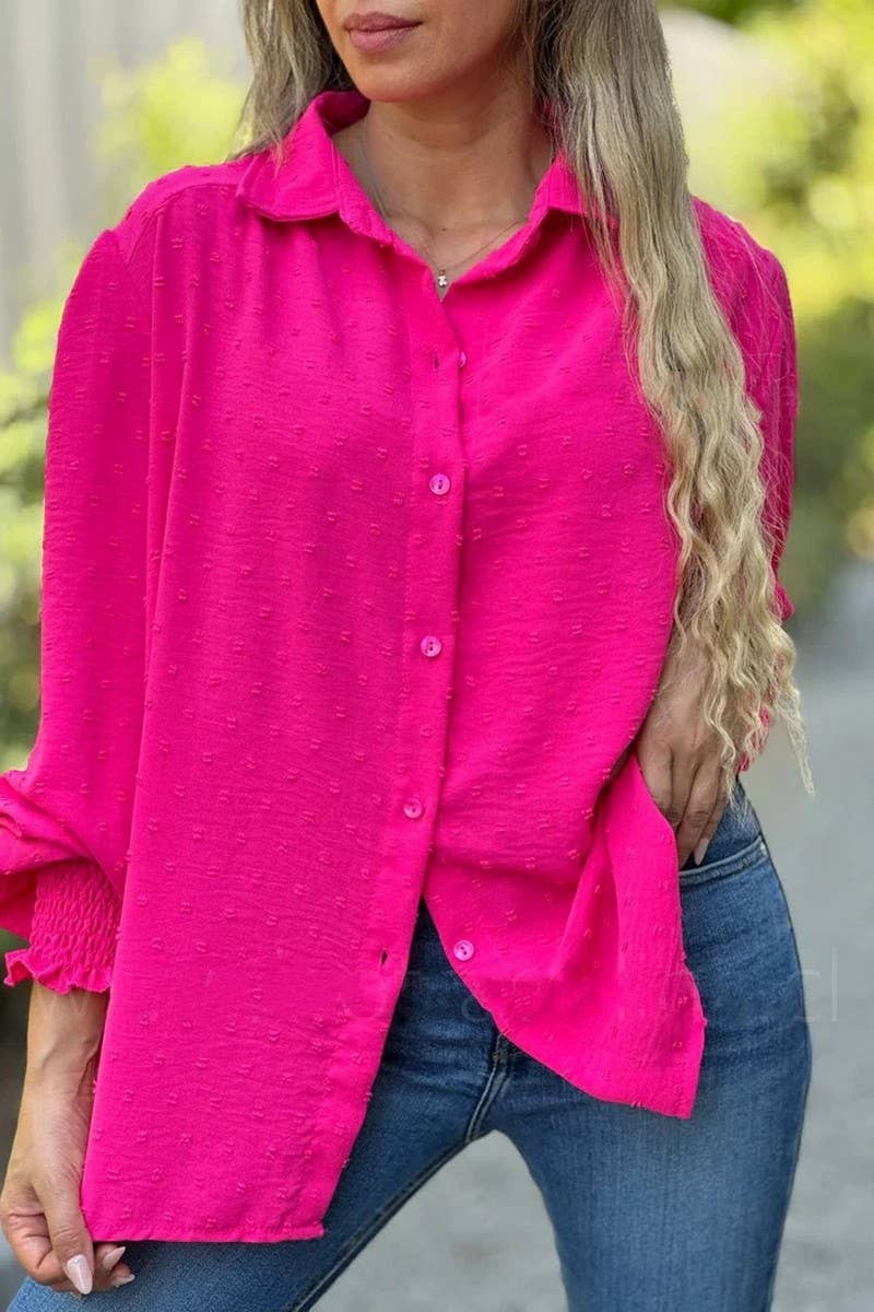 CWTBLL01201_2025 CASUAL LOOSE FIT BUTTON DOWN POLO SHIRT