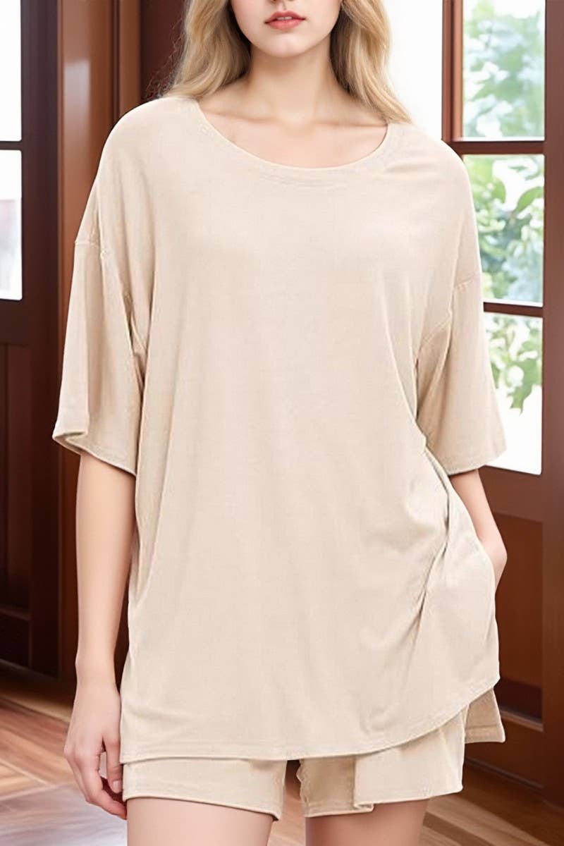 CWSJB00029_2025 SUMMER CASUAL SOLID COLOR SHORTS SET