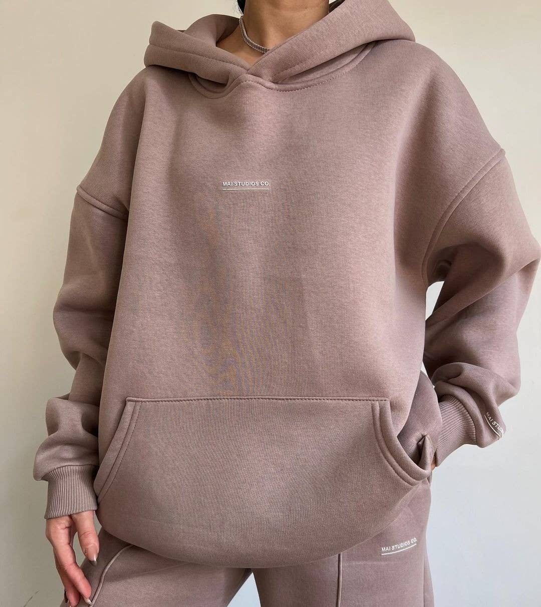 FLEECE FASHION THICK PANTS SPORT TWO-PIECE SET