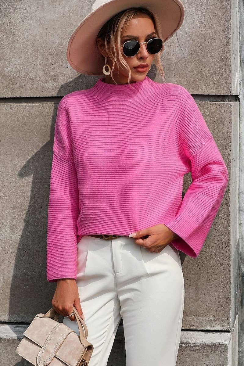 CWTSTL431_Oversized Long Sleeve Crew Neck Pullover Sweater