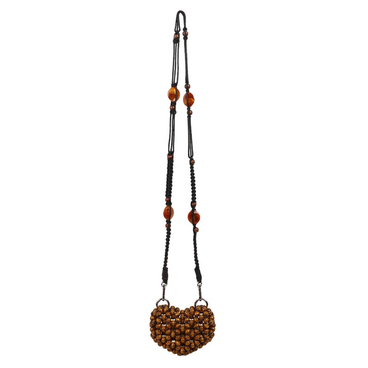 Hollowed-out and colorful beaded crossbody bag