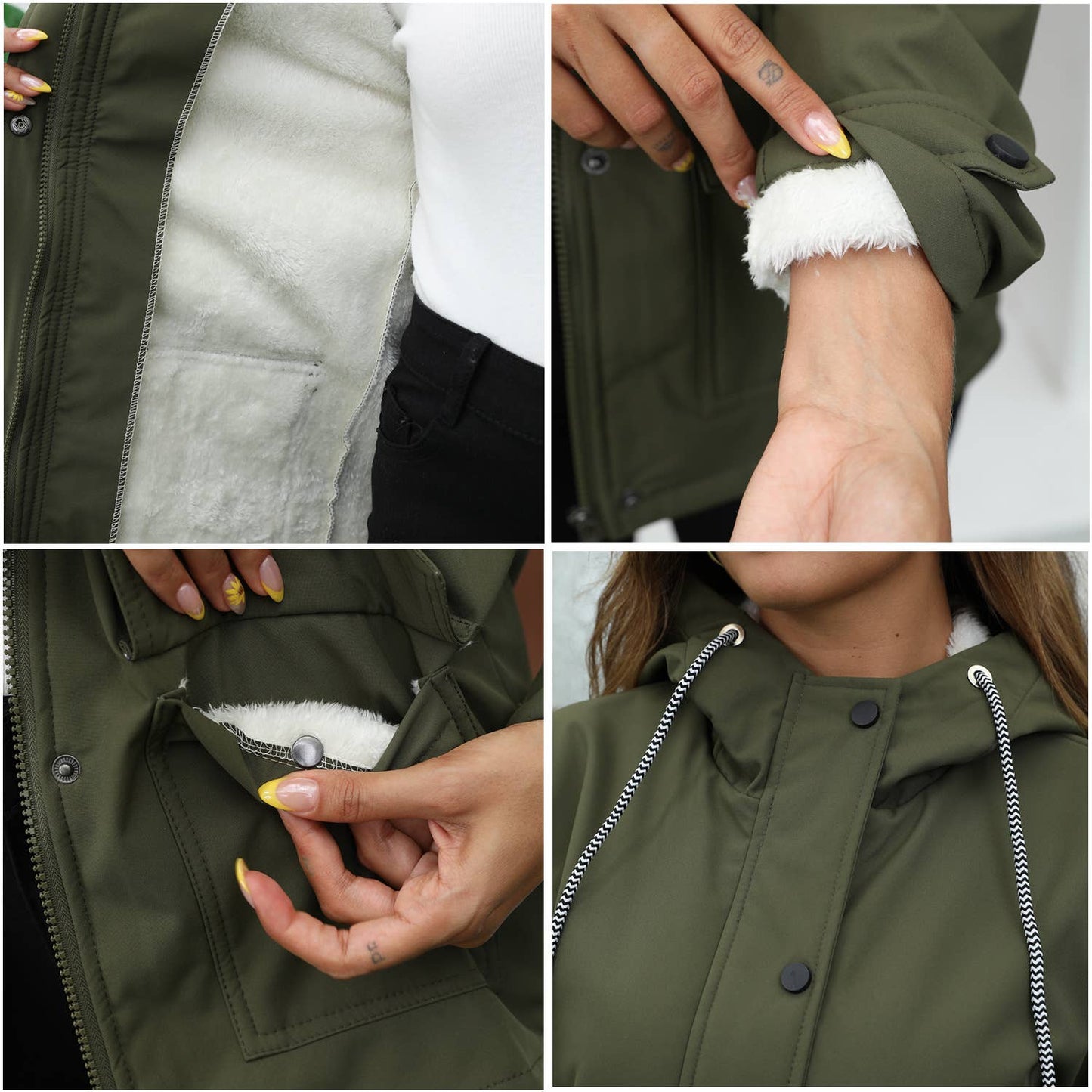 Composite fleece waterproof hooded jacket