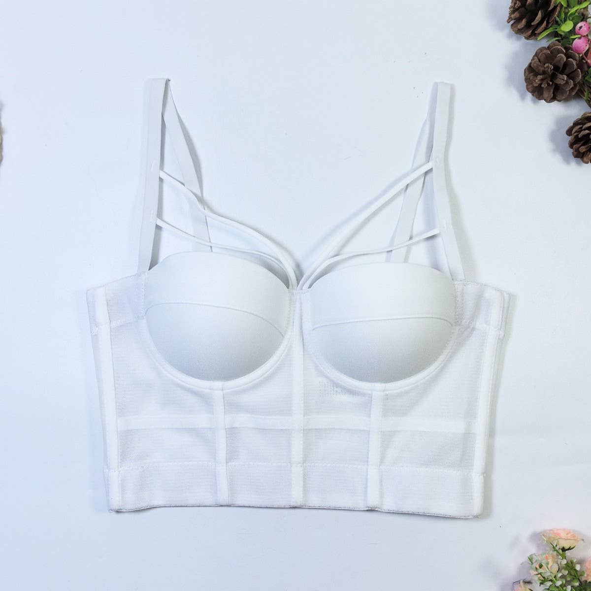 SEAMLESS NO CUP MESH SLIM HERRINGBONE CORSET