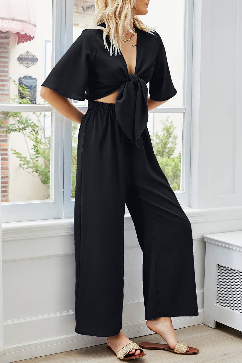 CWSS1174_SUMMER SEXY V-NECK LEISURE SUIT