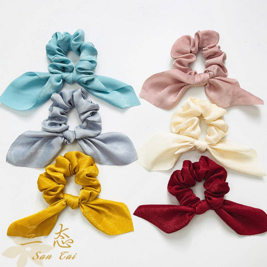 SIMPLE SOLID COLOR KNOTTED RIBBON HAIR TIE_CWAHA0834