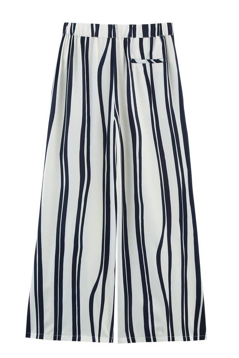 CWSBSSL0154_STRIPED HALTER NECK TOP + WIDE-LEG PANTS SET