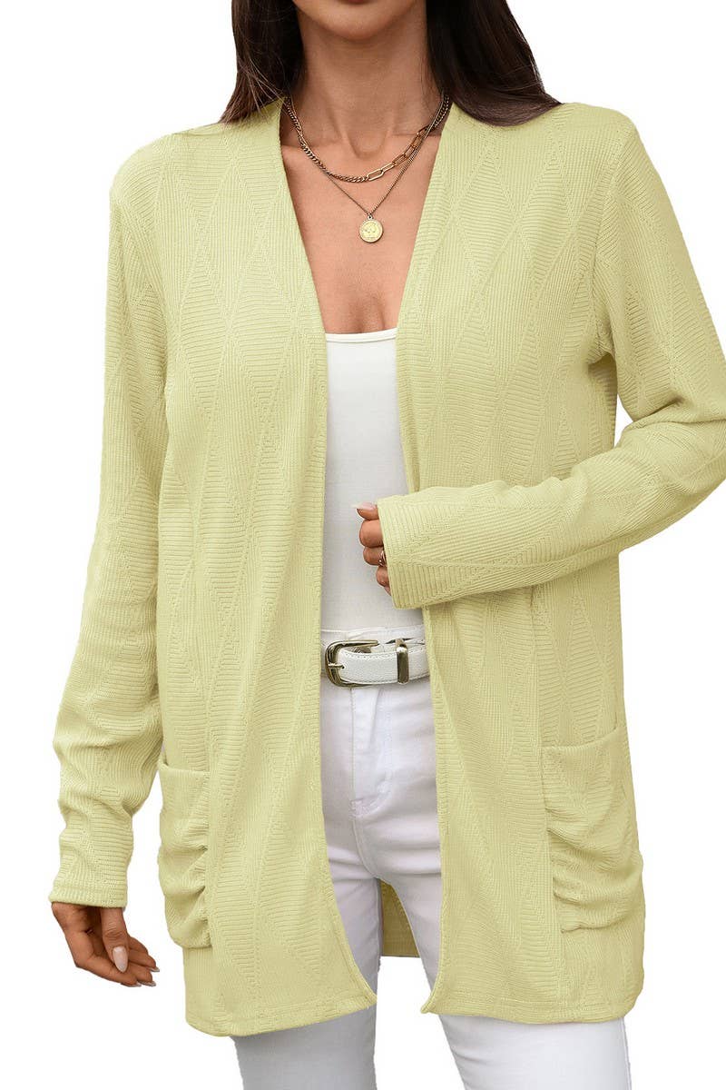 CWOCAL00857_SOLID COLOR LONG-SLEEVED KNITTED CARDIGAN JACKET