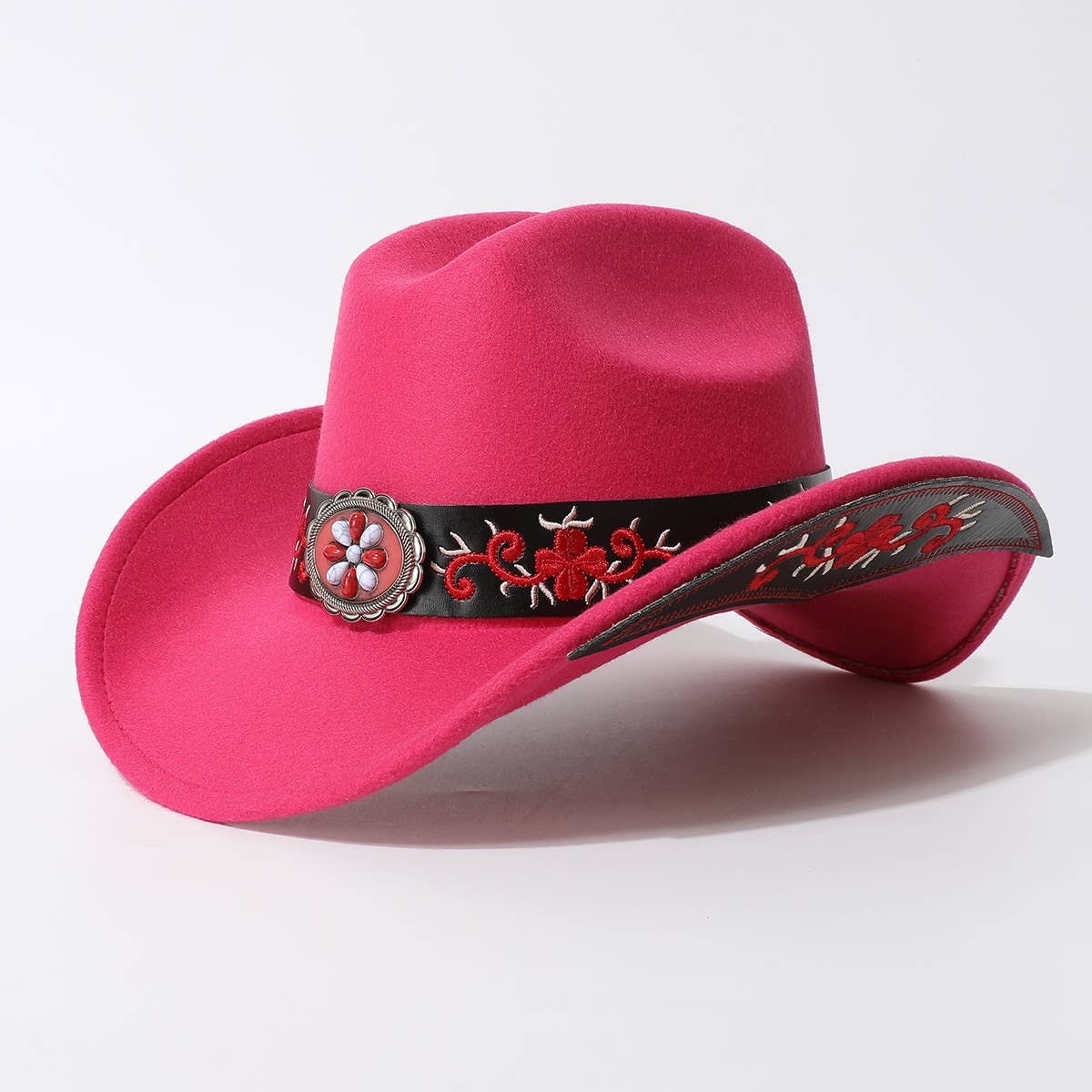 Ethnic Style Western Cowboy Fedora Hat_CWAH3628