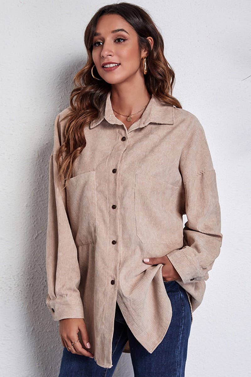 CWOCO1169_LOOSE CORDUROY SHIRT MID-LENGTH THIN JACKET