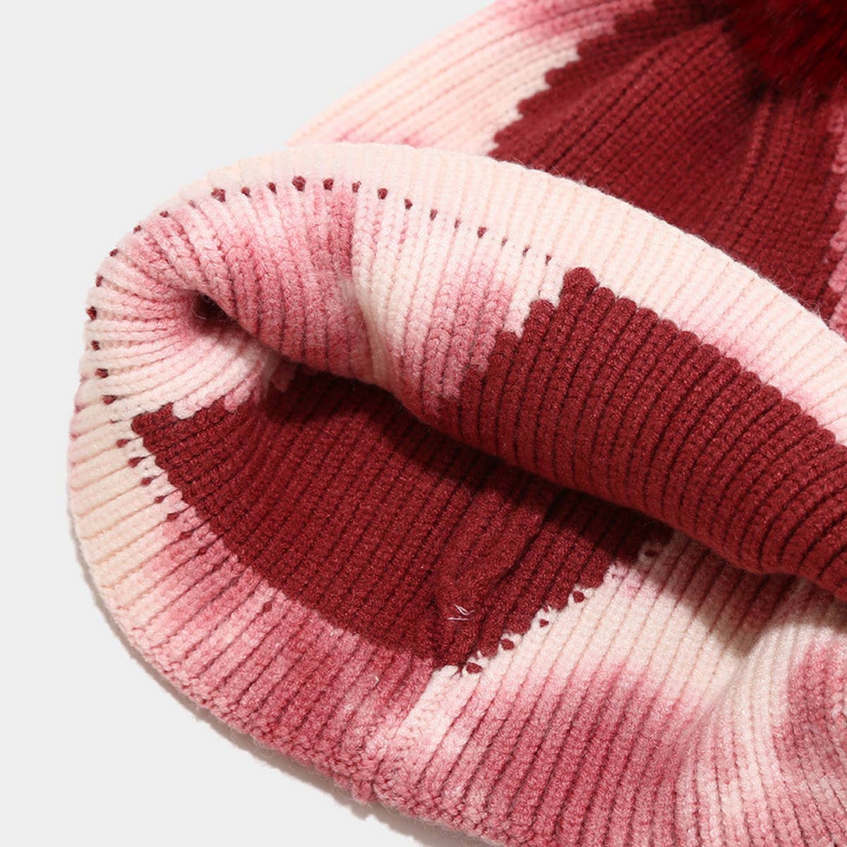 NEW TIE-DYE POM-POM KNITTED HAT_CWAH1619