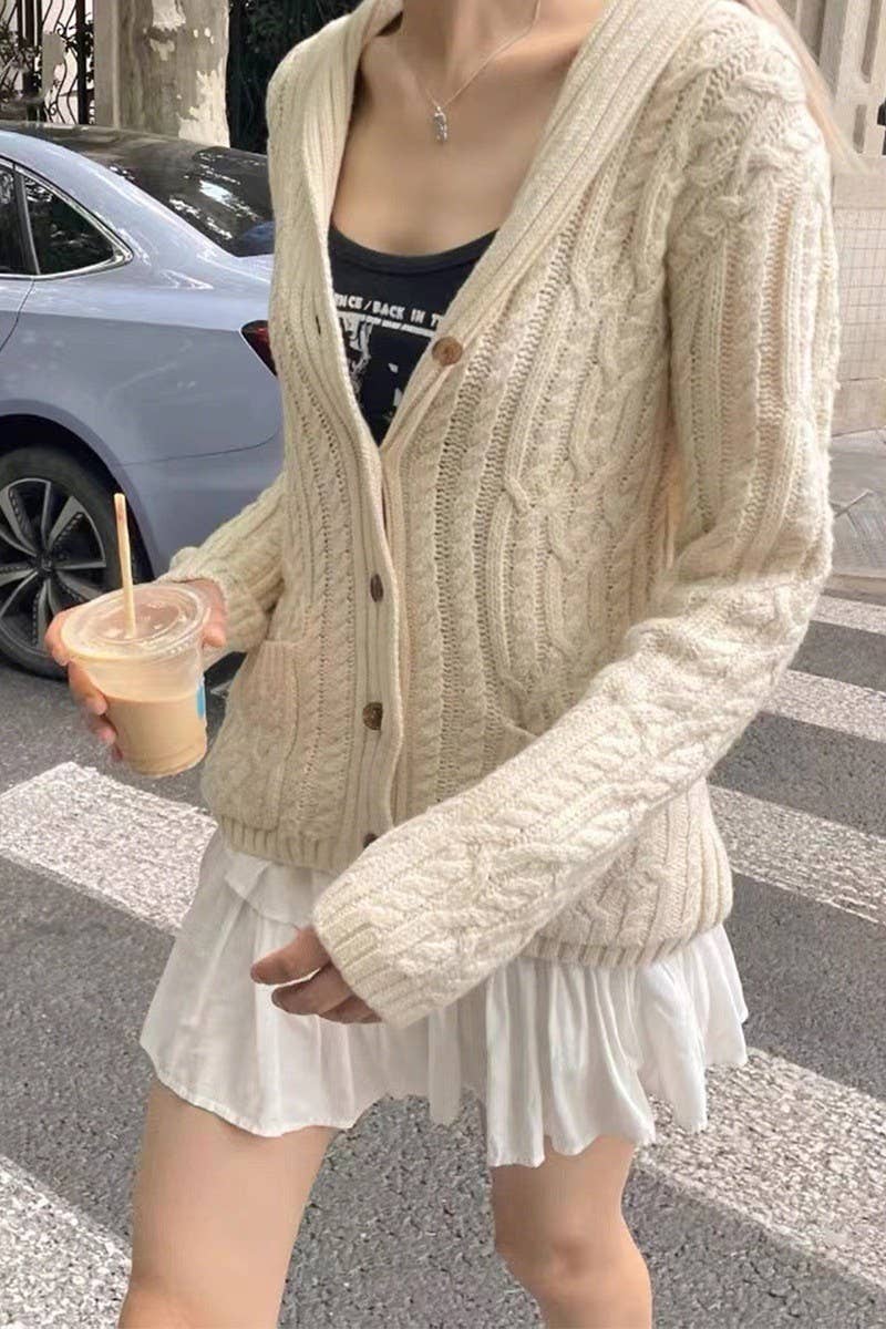 CWOCAS00009_CASUAL SIMPLE BUTTON LONG SLEEVE KNIT CARDIGAN